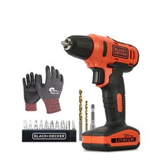 BLACK+DECKER 百得 鑽頭驅動器 LD12SP 鑽頭 13 型+工作手套套組, 1套