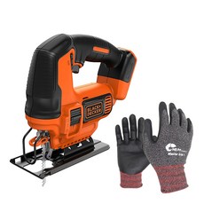 BLACK+DECKER 百得 拼圖機裸工具 BDCJS18B+工作手套套組, 1套