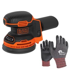 BLACK&DECKER 百工 砂光機裸工具BDCROS18B+工作手套套裝, 1組