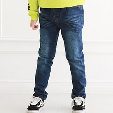 兒童X型哈倫刷毛牛仔褲