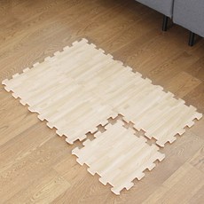 bebean 孩童印花巧拼地墊 30*30*1cm 6入, 原木色, 2組