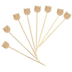 竹製小熊造型籤, 3個, 100入