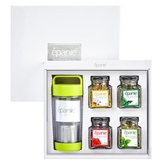 Epani 有機花草茶 4 種 + 生態不倒翁綠色 + 購物袋治療套裝, 1盒, 4種茶葉+隨行杯+禮盒