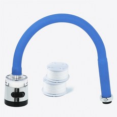 JEIL BATH 防水垢除鏽濾心 廚房用伸縮軟管 + 補充濾心 2入組 藍色, 1套
