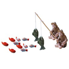 A-Team 水族箱魚缸裝飾品 魚隨機發貨 10p + 釣魚翁 2p, 1套