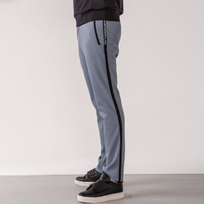 NEVERMINDALL 男款舒適內襯迷你窗格紋長褲