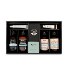 키렌 선물세트 데일리퓨어 무향 샴푸+트리트먼트+바디워시+바디로션+핸드크림+헤어에센스+브러쉬+쇼핑백, 1세트