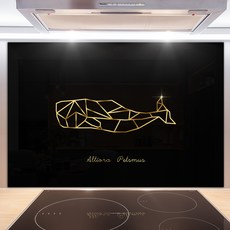 KONA 廚房藝術板固定簡約鯨魚金線廚房藝術板, 1個