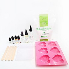 mataba 水晶愛心石膏擴香石製作套組, 紅色水果, 紅色 + 黃色 + 藍色