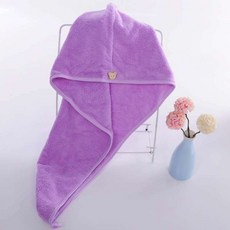 雙層乾髮帽 單扣, 04 紫色, 1個