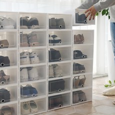 LIVING HAPPY Moare 鞋子整理收納盒 S 15入, 白色 + 透明