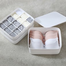 現代簡約襪子和內衣收納袋套組 3 件白色, 現代簡約內衣收納包白色 3 件套（展開）