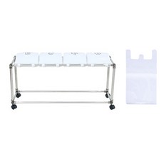 LIVING HAPPY 迷你分類垃圾袋掛架 垃圾蓋 4入+清潔垃圾袋 100入, 白色（分類垃圾）, 1組