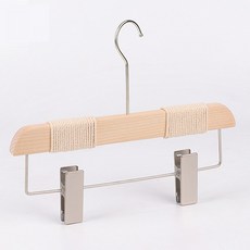 全高木衣架 30 30 原木孩童弧形掛棉繩, 混色, 5個