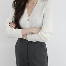 제니트 여성용 달다캐시골지 슬림핏 브이넥 베이직 캐시미어 울 니트 가디건 g1174