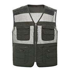 Bro Pic網眼多功能釣魚背心, 綠色