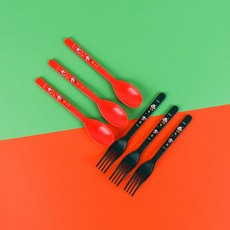 릴팡 미키 홀리데이 스푼 3p + 포크 3p, 혼합색상, 스푼 + 포크, 1개
