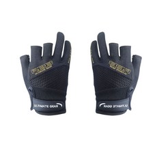 Leone 釣魚防水手套兩面套組 M EJ130, 三指黑色