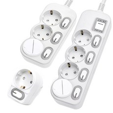 Eco-Power Tab LED 單獨省電 Multi-Tab 3 pcs 4.5m+4 pcs 4.5m+1 L 形+安全罩隨機交付套組, 1套