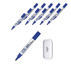 JAVAPEN 白板筆 12入+筆盤 隨機出貨, 藍色, 1套