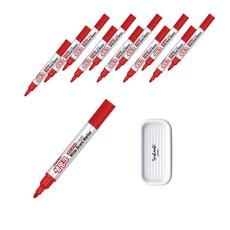 JAVAPEN 白板筆 12入+筆盤 隨機出貨, 紅色的, 1套