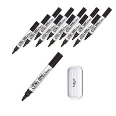 JAVAPEN 白板筆 12入+筆盤 隨機出貨, 黑色的, 1套