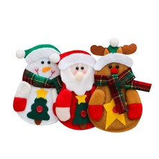 Yogomoji聖誕節湯匙筷子套 3件組, 聖誕老人，雪人，魯道夫, 1套