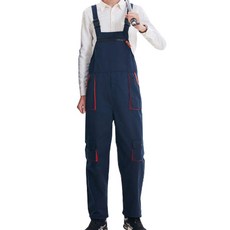 美化部長 大尺碼 一體式連身工作服 吊帶工作服 連身褲, 02 海軍藍, 1個