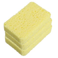 快潔生活 廚房洗碗木漿棉海綿菜瓜布 01 黃色, 3個, 1入