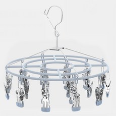 All high 掛式旋轉曬衣架 13圓形 24夾 藍色, 1個