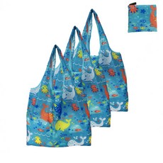 듀러블리 접이식 에코백 시장바구니, 37 작은 고래, 3개