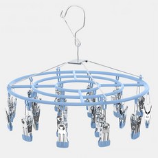 All-High 掛鉤式旋轉曬衣架 01 圓形 24夾 藍色, 1個