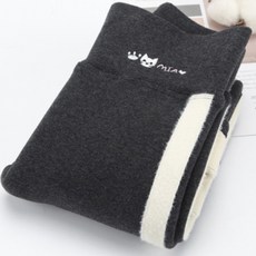 兒童貓咪圖案毛絨緊身褲