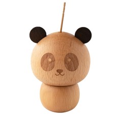 木雕人偶餐廳牙籤筒 熊貓, 1個