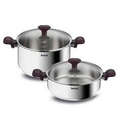 테팔 테이스티쿡 인덕션 냄비2종 세트, 그레이, 양수 24cm + 전골 24cm, 1세트