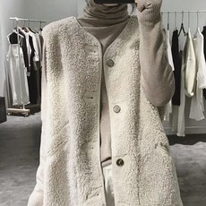 순잠 털 후리스 롱 베스트 조끼