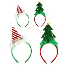 Indikay聖誕精靈髮箍 2入+聖誕樹髮箍 2入, 混色, 1套