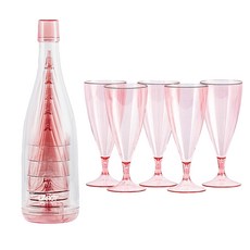 Life101 酒杯粉色5p+酒瓶套組, 1套