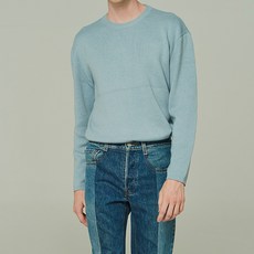 AYA MORIE 男士喀什米爾混紡微寬鬆圓領毛衣