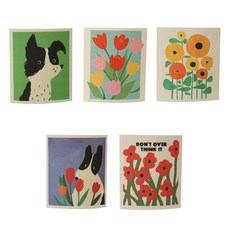 質感印花廚房抹布組 5入, 1套