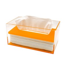 Acrico 壓克力方形面紙長方形收納盒, 橘色, 1個