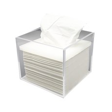 Acrico 壓克力方形面紙收納盒, 白色, 1個