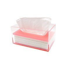 Acrico 壓克力方形面紙長方形收納盒, 粉紅色, 1個