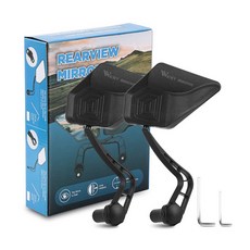 WEST BIKING 腳踏車用寬型左右後照鏡 BM-03, 黑色, 1套