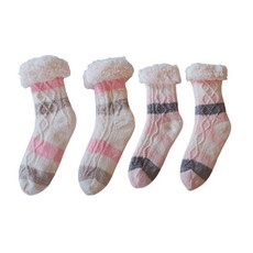 JOY MULTI 孕婦針織條紋睡眠襪 隨機出貨, 2雙