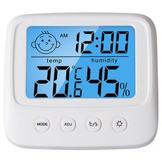 電子濕度溫度計 背光型, 白色