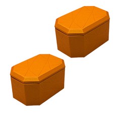 Dijikon八角飾品盒PU珠寶盒 橘色 150*80*100mm 400g, 2個