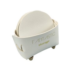 JUANG OBJET Caver PU皮革杯墊收納盒, 01 白色, 1個