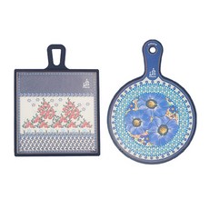 PAWIE 圖案砧板 2件組 3號, 1套, 圓形砧板+方形砧板