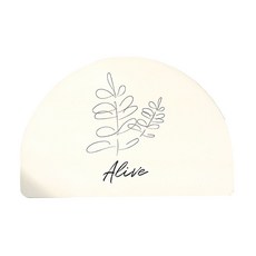 Vanes Deco 植物矽藻土浴缸半月釋放墊 L + 防滑墊 + 砂紙, 白色, 1入